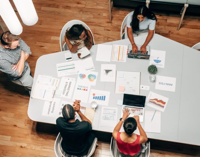 people in the office discussing a project