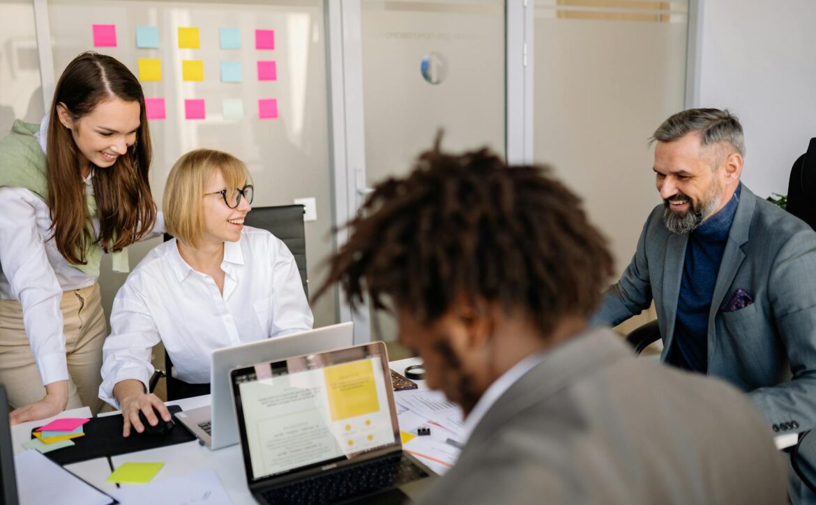 team working in office